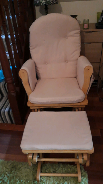 nursery rocking chair and footstool